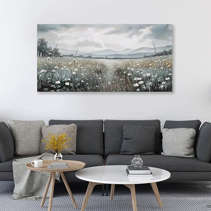 Glvzygy Canvas Wall Art Vintage Wall Decor Classical Painting Canvas Prints Vintage Floral Wall Art for Home Room Bathroom Decor Living and Office Home Decor 24"x48"