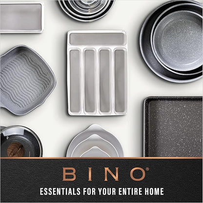 BINO | Plastic Storage Bins, Large - Shallow | THE HANDLER COLLECTION | Multipurpose Organizer Bins | Kitchen Pantry Organizers and Storage | Clear Containers for Organizing Home | Freezer Organizer