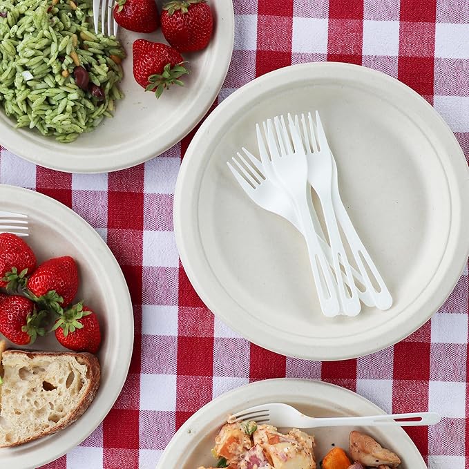 World Centric Compostable Fork 6.5" - Made from Plants and Minerals, TPLA - 1000 Pack
