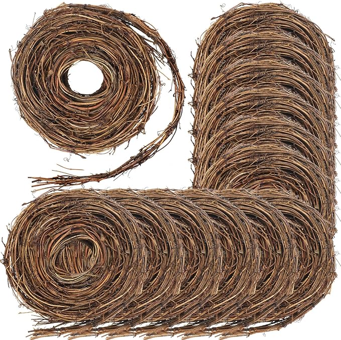 Janinka 12 Pcs Grapevine Garland Natural Grape Vine Wreath for Crafts DIY Twig Garland Rattan Hanging Vine Wreath for Wedding Christmas House Holiday Door Vase Wall Home Decor