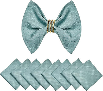 Cloth Napkins Set of 8 – Square 17x17 Inch Jacquard Fabric Polyester Washable Reusable Cloth Napkins for Kitchen Dinner Dining Restaurants Wedding Party Banquet Table (Turquoise)