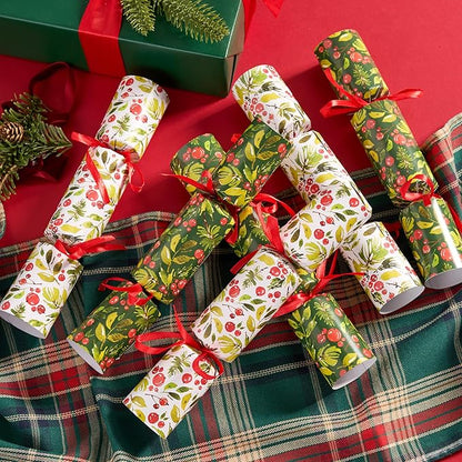 JOYIN 10 Pack Christmas No-Snap Party Favors, Green Xmas Table Favor for Kids Includes Party Hat, Jokes & Gifts, Cute Gifts for Christmas Table Decorations, Dinner Traditions Party Supplies