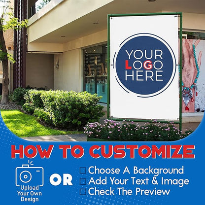 Custom Banners and Signs for Indoor Outdoor w/Any Image, Logo & Text Vinyl Banner | 5 Theme, 15 Font & 25 Background Options | Personalized Banners - 1x4