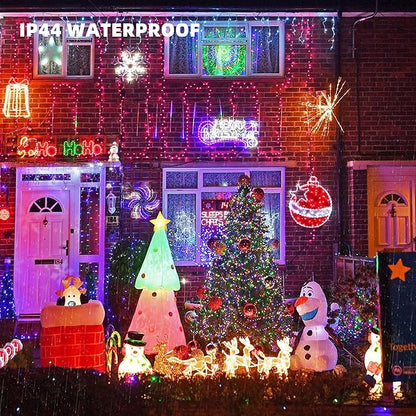 TW SHINE Christmas Lights, 200 LED 66FT Outdoor Christmas Lights Plug in with 8 Modes, Waterproof Light Outdoor, Indoor Xmas Decorations for Party Yard House Decor, Multi-Colored