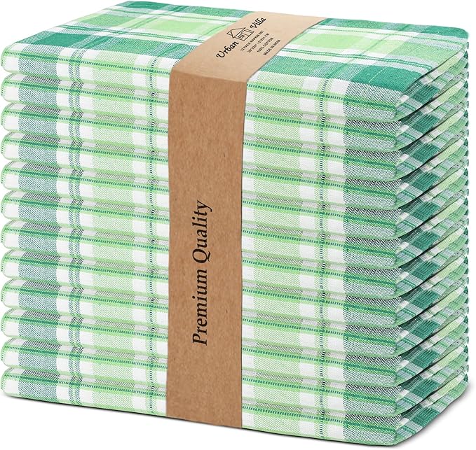 Urban Villa Cloth Napkins Set of 12 20x20 Inches 100% Cotton Napkins Cloth Washable Soft Durable Reusable Absorbent Table Dinner Napkins Cloth for Hotel Lunch Restaurant Weddings Parties- St Patrick