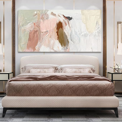 Canvas Wall Art Decor Large Wall Art Pictures For Living Room Pink and White Wall Art Decor Abstract Art Work Wall Decoration Abstract Wall Art Prints for Bedroom Office Kitchen Wall Decor 29" x 58”