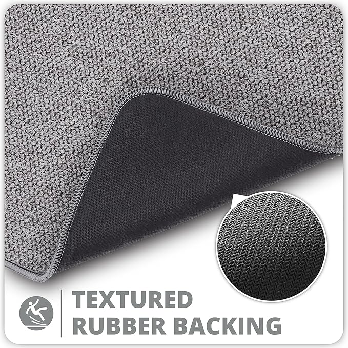 Bath Mat,Ultra Thin Bathroom Runner Rugs,Large Bath Mats for Bathroom,Quick Dry,Non-Slip,Machine Washable,Low Pile,Bath Rug,Shower Outside,Sink,Home Decor Accessories.Grey,3'x4'(36x48inch)