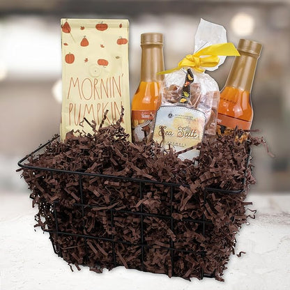 MagicWater Crinkle Cut Paper for Gift Baskets - 2LB - Coffee Brown - Perfect for Shredded Paper Filler, Basket Filler, Gift Boxes, Bridesmaid Gifts, Christmas Stuffers & More – Ideal for All Occasions