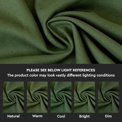 Encasa XO Leaf Green Cloth Napkins Set of 12, 17"x17" | Solid Color Cotton Dinner Napkins | Washable & Reusable Napkins for Dining Table Fall Decoration, Holiday & Christmas Festivals