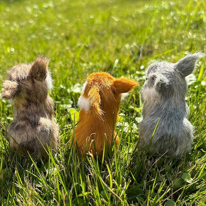 3 Realistic Mini Plush Bunnies - Lifelike Rabbit Figurines for Easter Decor, Spring Home Decoration, Dollhouse Props, Christmas Ornaments Little Rabbits