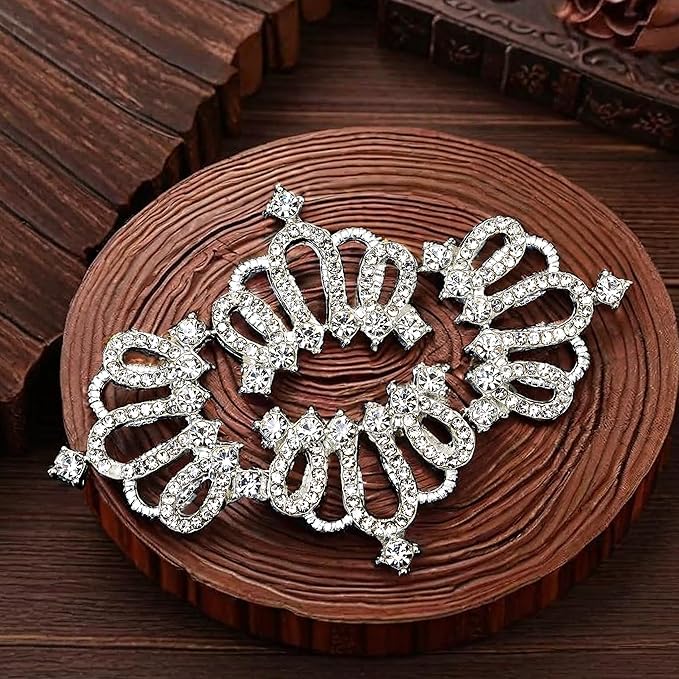 30PCS Crown Rhinestone Jewelry Embellishment for DIY Handmade Hair Accessories Sneakers, Clothes, Party Decorations Gift Box ，Dress，Rhinestone Alloy Appliques Decorative Home Decor (Silver)
