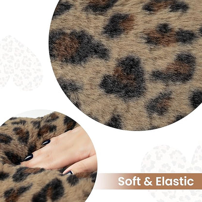AELS Cheetah Print Heart Shaped Pillow, 20 Inches Decorative Leopard Love Pillow, Soft Fluffy Plush, Valentine's Day, Wedding, Living Room, Bedroom & Nursery Decor, Brown