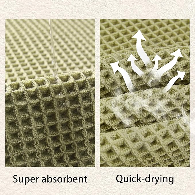 Waffle Bath Mat Non Slip, Boho Runner Rug, Super Absorbent Quick Dry Long Bath Runner Bathroom, Soft Farmhouse Bath Rug with Tassels, Washable Shower Mats for Floor 24"x48", Tassels Sage Green