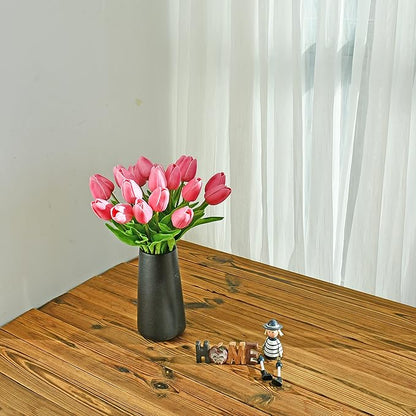 ONLY ART Artificial Pink Tulips 20 Pcs – 13.5 Inch PU Faux Flowers with Bendable Stems for Home Décor, Wedding Centerpieces, DIY Floral Arrangements, Table Decorations