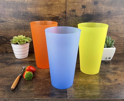 AOYITE Large Plastic Cups Reusable - 32 oz Water Tumblers Unbreakable Drinking Glasses set of 12 - BPA Free Dishwasher Safe Big Plastic Cups for Kids Kitchen Camping Party Outdoor