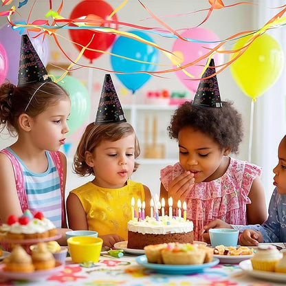 6Pcs Birthday Poppers No Mess Party Poppers Ice Cream Streamers Easy to Clean Handheld Streamers，Ideal for Birthday and Events