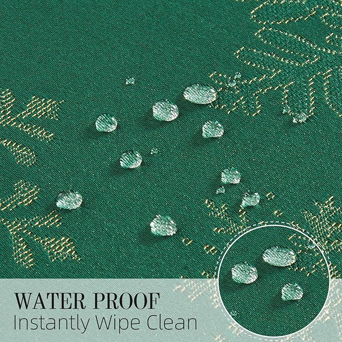 Cloth Napkins Set of 8–Square Jacquard Sparkling Metallic Snowflake Fabric Polyester Washable Reusable Cloth Napkins for Kitchen Dinner Dining Restaurant Wedding Table(Hunter Gold/17x17 Inch)
