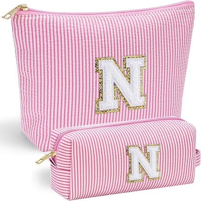 YOOLIFE Cute Makeup Bag for Women - Personalized Women Gifts Pink Makeup Pouch for Girlfriend Bridesmaid Wife | Cosmetic Travel Toiletry Bag for Her Mom | Birthday Gift Idea for Friend Female Sister N