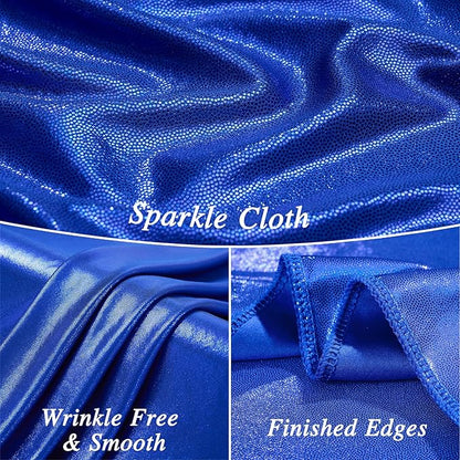 10x10 ft Royal Blue Sequin Backdrop Curtain Panels for Parties, Wrinkle Free Glitter Photo Backdrop Drapes 2 Panels 5x10FT Shimmer Back Drop Cloth for Wedding Birthday Christmas Photography Background