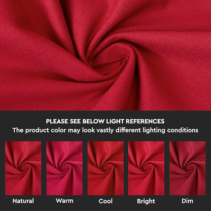 Encasa XO Deep Red Cloth Napkins Set of 6, 17"x17" | Solid Color Cotton Dinner Napkins | Washable & Reusable Napkins for Dining Table Fall Decoration, Holiday & Christmas Festivals