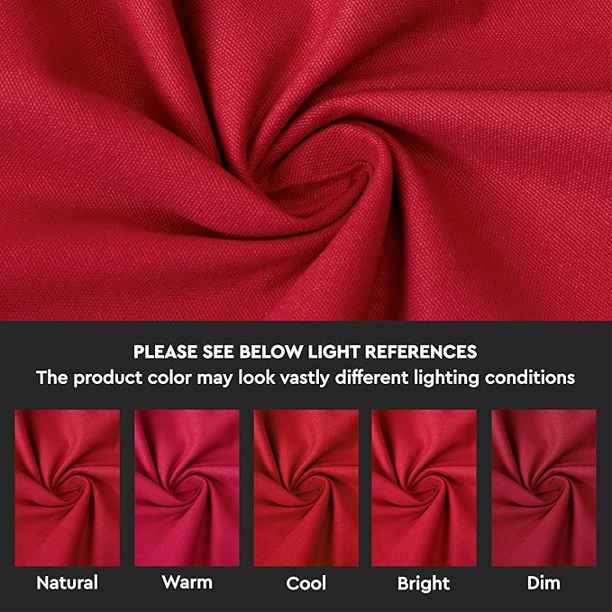 Encasa XO Deep Red Cloth Napkins Set of 12, 17"x17" | Solid Color Cotton Dinner Napkins | Washable & Reusable Napkins for Dining Table Fall Decoration, Holiday & Christmas Festivals