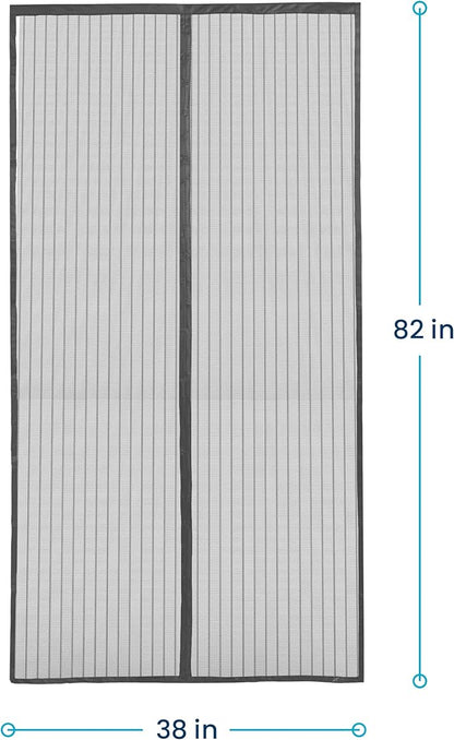 Flux Phenom Magnetic Screen Door - Bugs Out, Breeze in - 9min Install Auto-Sealing Heavy Duty Double Stitched Mesh, 52 Magnets, Hands Free Sliding & Patio Doors Net, Pet & Kid Friendly, 38 x 82 Inch