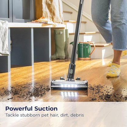 Bissell CleanView XR 200W Lightweight Cordless Vacuum w/Removable Battery, 35-min runtime, Tangle-Free Brush Roll, LED Lights, XL Tank, Dusting & Crevice Tool, Wall Mount, 3789U