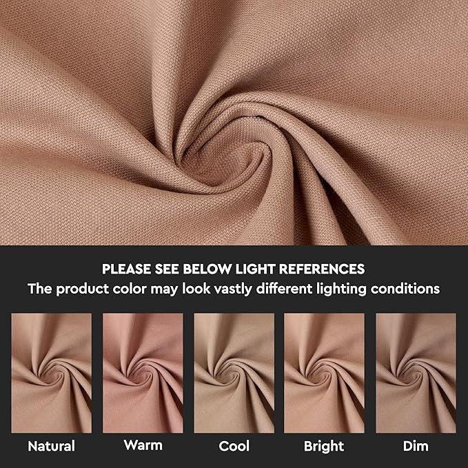 Encasa XO Tan Cloth Napkins Set of 6, 17"x17" | Solid Color Cotton Dinner Napkins | Washable & Reusable Napkins for Dining Table Fall Decoration, Holiday & Christmas Festivals