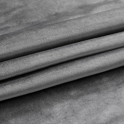 PRIMROSE Dark Grey Velvet Curtains 63 inch Long for Living Room,Set of 2 Panels Blackout Rod Pocket Back Tab Window Treatment Room Darkening Heavy Decorative Curtains Drapes for Bedroom