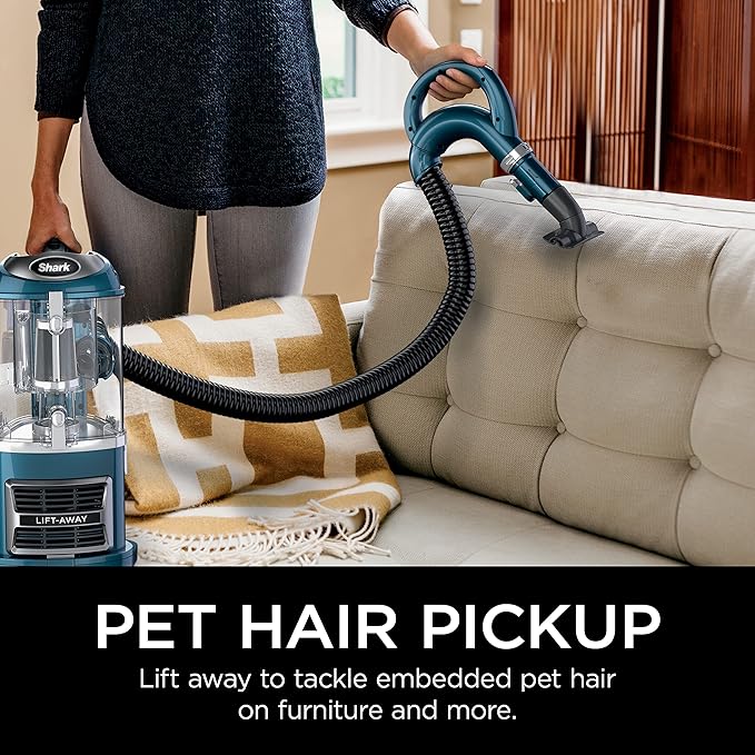 Shark Upright Vacuum, Navigator Lift-Away with Self-Cleaning Brushroll, HEPA Filter, Swivel Steering, Upholstery Tool & Pet Crevice Tool, Perfect for Pets & Multi-Surface, Teal, ZU503AMZ