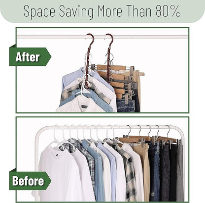 Mr. Pen Space Saving Hangers - 8 Pack Mahogany Color Space Saver Shirt Hangers