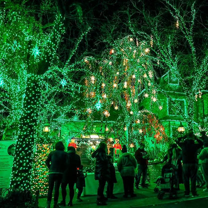 TW SHINE Green Christmas Lights, Total 400 LED 132FT Christmas Lights Plug in with 8 Modes, Waterproof Fairy St. Patrick's Day Light Outdoor, Indoor Christmas Decorations for Party Yard Decorations