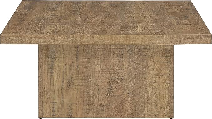 Coaster Home Furnishings Zetta Square Cocktail Living Room Coffee Table Engineered Eco-Friendly Wood Look Laminate Veneer Rustic Farmhouse Mango Brown 708068