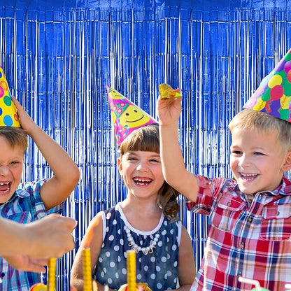 10 Pack Blue Fringe Backdrop Curtains, Blue Streamers Party Backdrop, Party Decorations Supplies for Birthday, Holidays, Parties & More