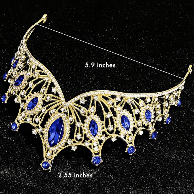 TAROSE Silver Tiaras for Women and Girls, Crystal Gold Crowns for Women, Hair Accessories for Bride/Halloween/Prom/Birthday