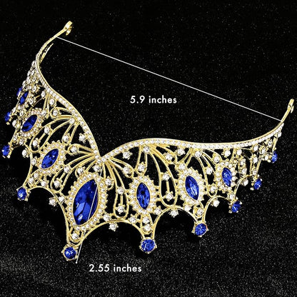 TAROSE Silver Tiaras for Women and Girls, Crystal Gold Crowns for Women, Hair Accessories for Bride/Halloween/Prom/Birthday