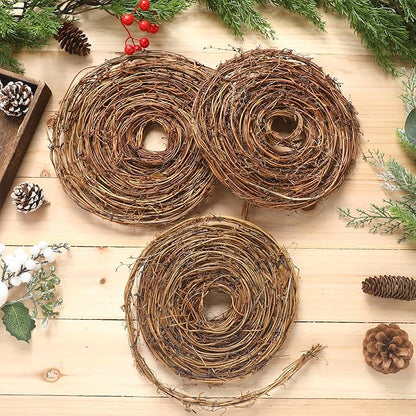 Janinka 9 Pcs Grapevine Garland Natural Grape Vine Wreath for Crafts DIY Twig Garland Rattan Hanging Vine Wreath for Wedding Christmas House Holiday Door Vase Wall Home Decor