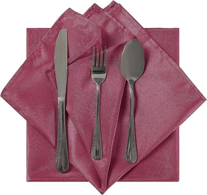 Cloth Napkins 20x20 inch Washable Polyester Dinner Napkins Soft Table Napkins for Wedding Party Dining Banquet(Burgundy,12PCS)