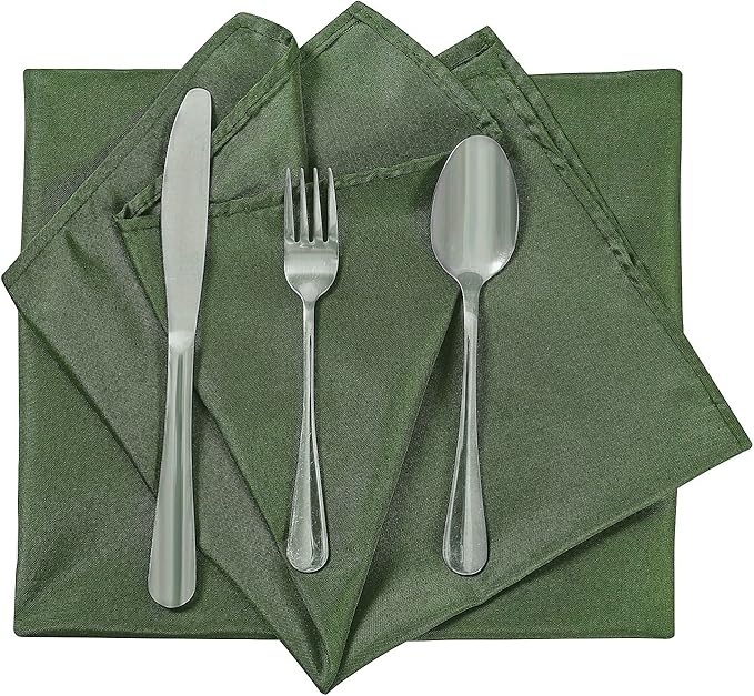Cloth Napkins 17x17 inch Washable Polyester Dinner Napkins Soft Table Napkins for Wedding Party Dining Banquet(Willow,25PCS)
