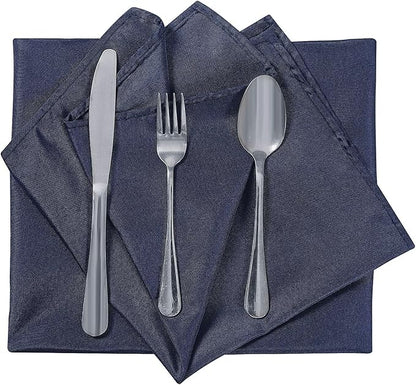 Cloth Napkins 20x20 inch Washable Polyester Dinner Napkins Soft Table Napkins for Wedding Party Dining Banquet(Navy,50PCS)