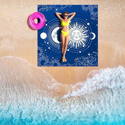 Beach Blanket Waterproof Sandproof Beach Mat 79" X 83"/10'x9'for 2-8 Adults Quick Drying Outdoor Picnic Mat Beach Accessories for Travel, Camping, Hiking