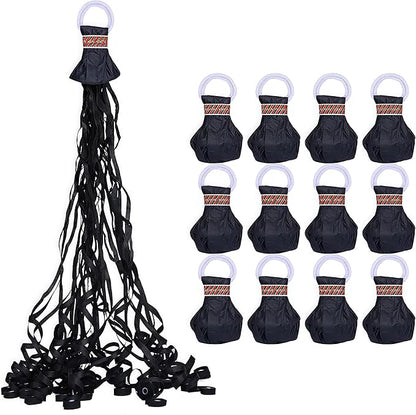 12 Pack Black Streamer Poppers, No Mess Confetti Poppers，Party Poppers No Mess Streamers Easy to Clean Handheld Streamer Cannon，Ideal for Celebrations and Events