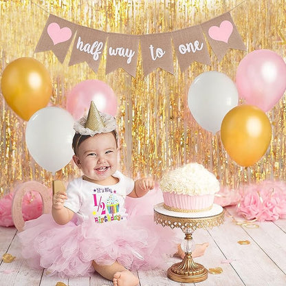 Half Birthday Banner - Its My 1/2 Birthday, Decorations, Burlap Banner, 6 Month Photo Prop, Best Party Supplies