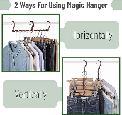 Mr. Pen Space Saving Hangers - 8 Pack Mahogany Color Space Saver Shirt Hangers