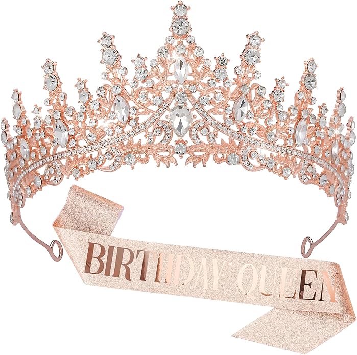 Crystal Tiara Crown for Women, Rhinestone Queen Headband Wedding Bridal Hair Accessories, Princess Crown for Birthday Prom Quinceañera Party Pageant Halloween Cosplay