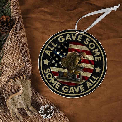 FLAGWIX Christmas Veteran Gifts for Men Women - Acrylic Christmas Ornaments 2025 for Tree Decorations - Army Gifts for Men Dad Grandpa Veterans, Patriotic Christmas Ornaments, Veterans Day Gift