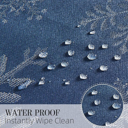Cloth Napkins Set of 8–Square Jacquard Sparkling Metallic Snowflake Fabric Polyester Washable Reusable Cloth Napkins for Kitchen Dinner Dining Restaurant Wedding Table(Navy Silver/17x17 Inch)