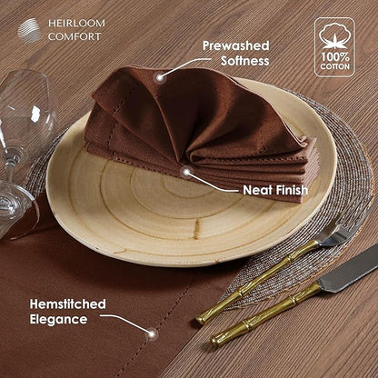 Multi Color Cloth Napkins 18"x18" - Set of 12-100% Cotton, Washable, Reusable - Perfect Hotel Quality Napkin for Table, Dinner, Weddings, Everyday Dining - Yellow, Brown, Burgundy