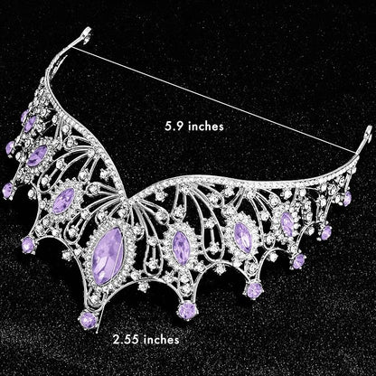 TAROSE Silver Tiaras for Women and Girls, Crystal Gold Crowns for Women, Hair Accessories for Bride/Halloween/Prom/Birthday