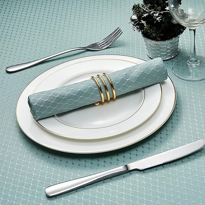 Cloth Napkins Set of 8 – Square 17x17 Inch Jacquard Fabric Polyester Washable Reusable Cloth Napkins for Kitchen Dinner Dining Restaurants Wedding Party Banquet Table (Turquoise)